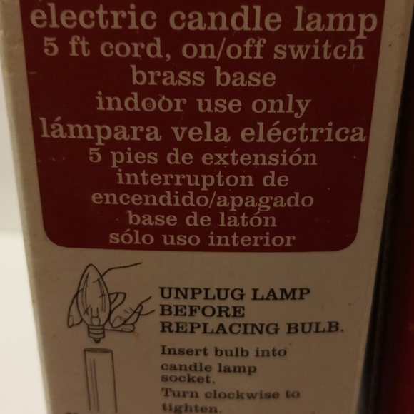 Brass Base Electric Candle Lamps Lot of 3 With Bulbs & 5' Cord Holiday Decor - Picture 4 of 4